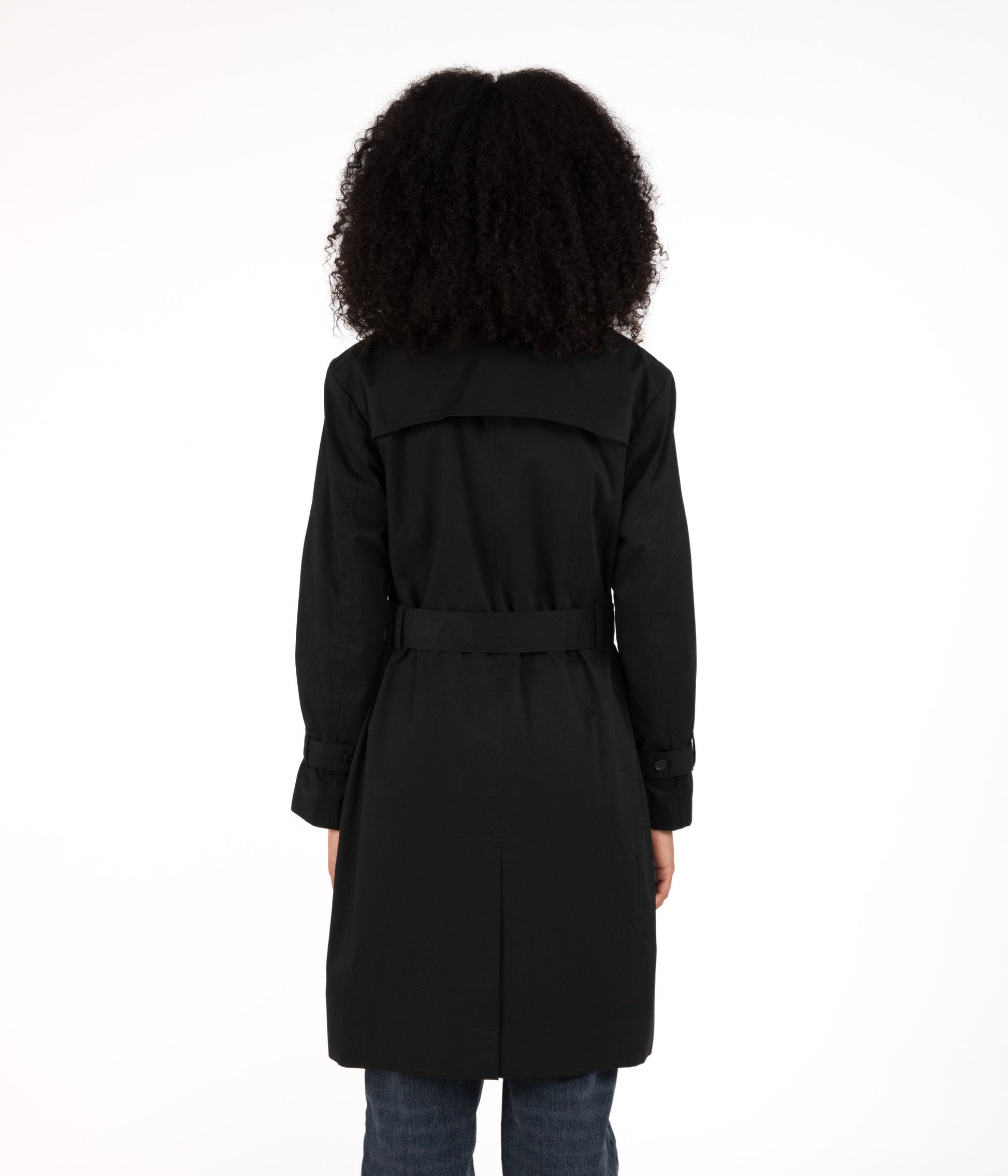 EZRA Vegan Trench Coat | Color: Black - variant::black