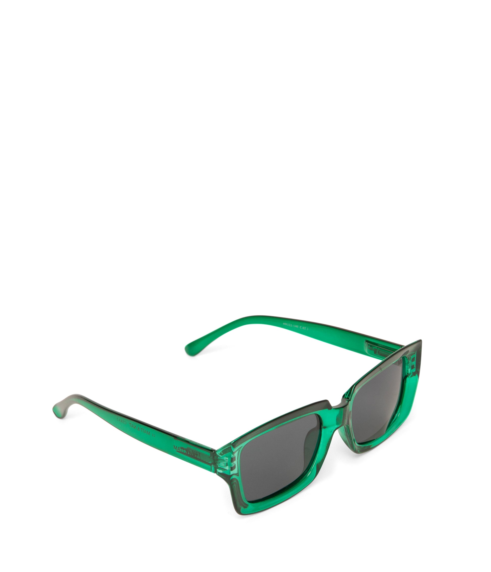 CERA-2 Recycled Rectangle Sunglasses | Color: Green, Grey - variant::emerald