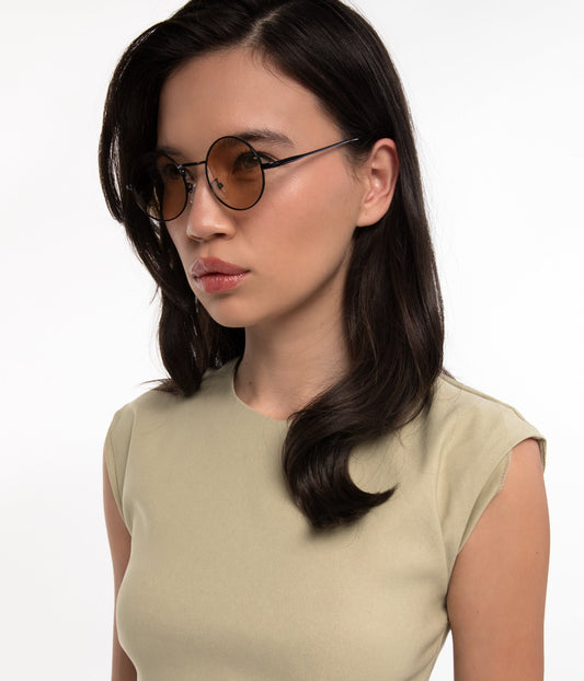 COLE SM Small Round Sunglasses | Color: Black, Orange - variant::mblora