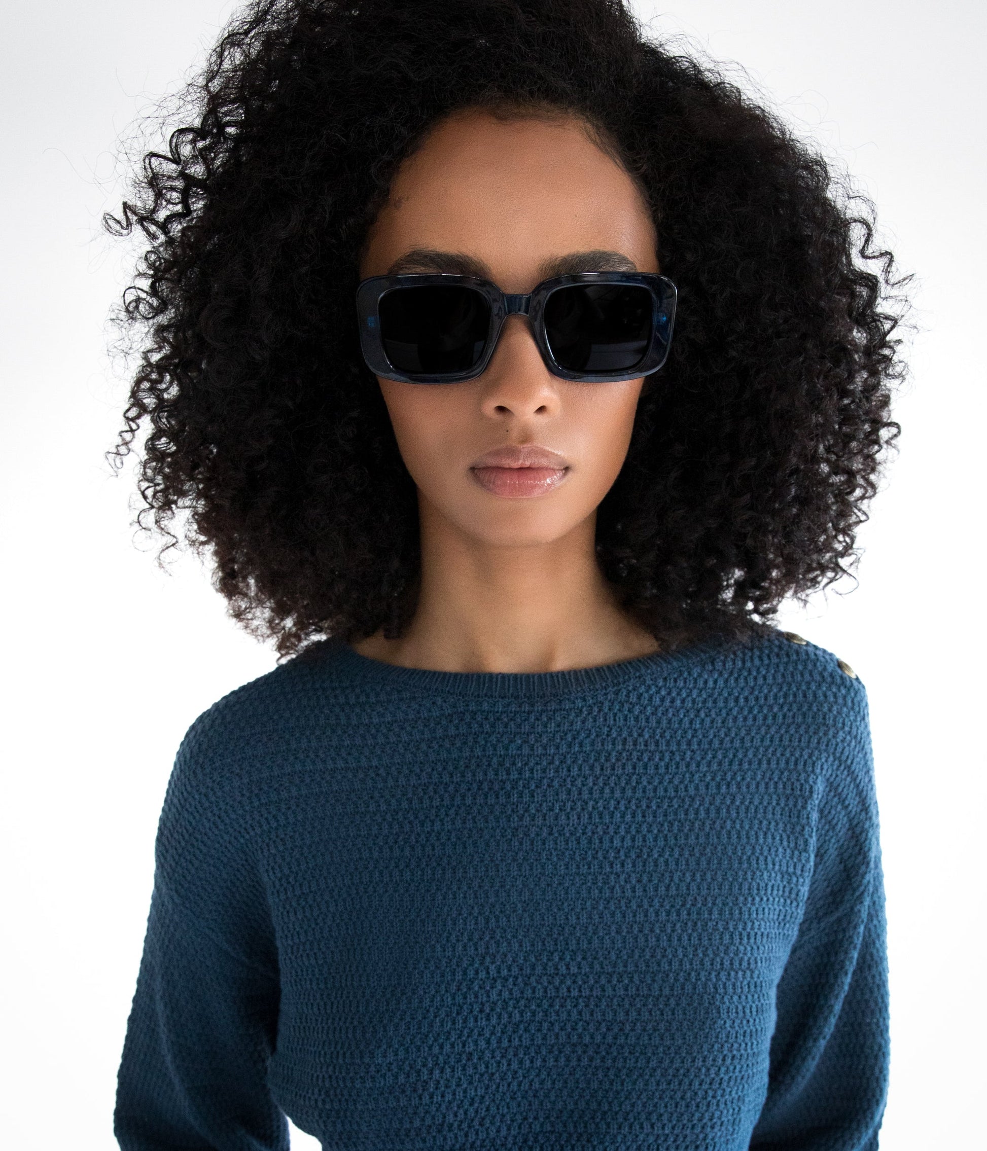 EMA-2 Recycled Square Sunglasses | Color: Blue, Grey - variant::navy