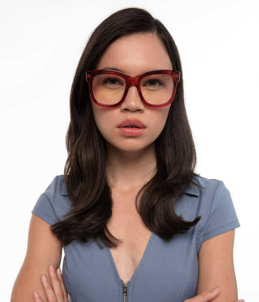 CHARLET-3 Recycled Wayfarer Reading Glasses | Color: Brown - variant::brown