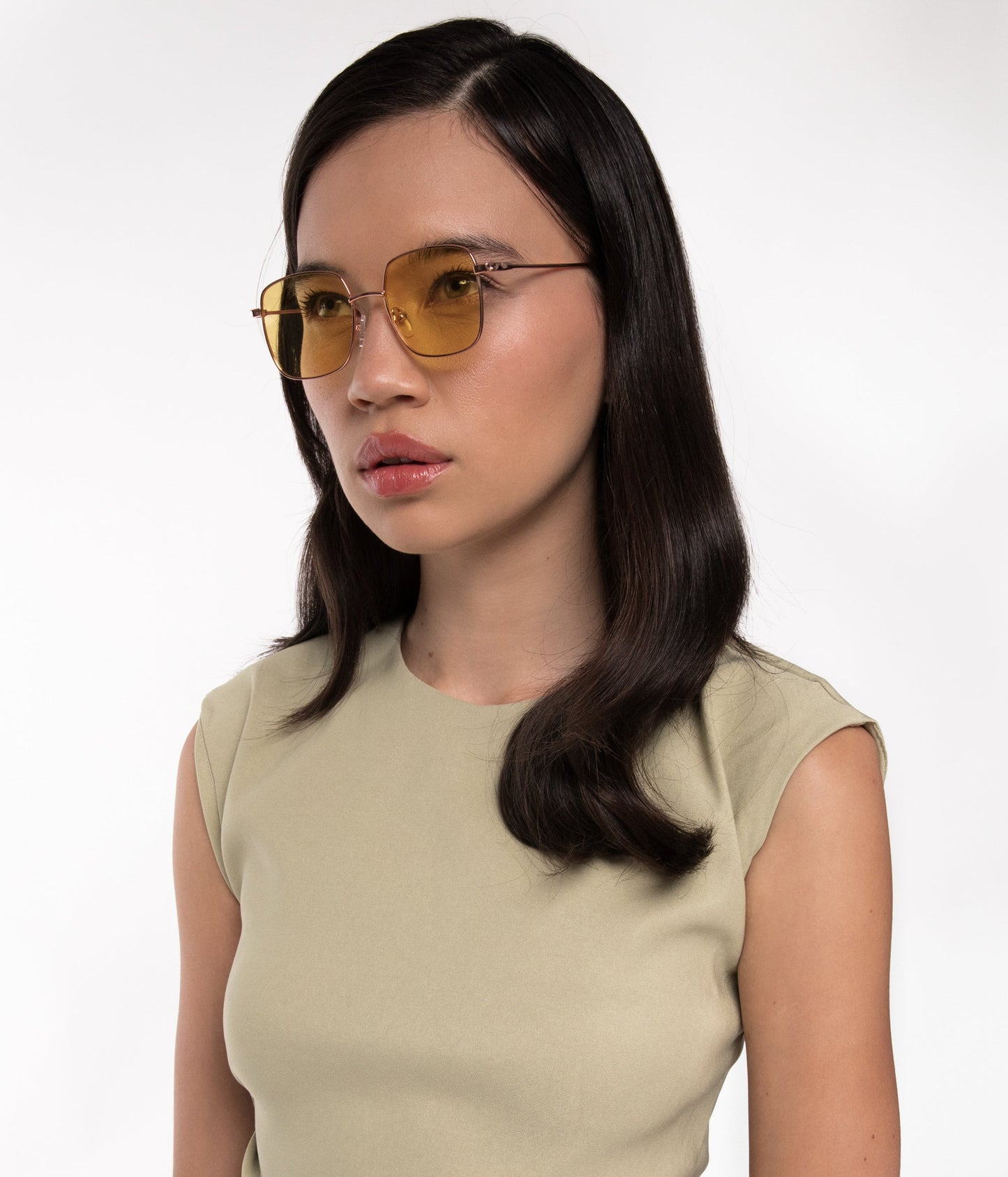 KAYASM Small Square Sunglasses | Color: Gold, Brown - variant::brown