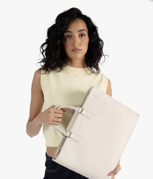 SEVYN Vegan Satchel - Grain | Color: Beige - variant::oat