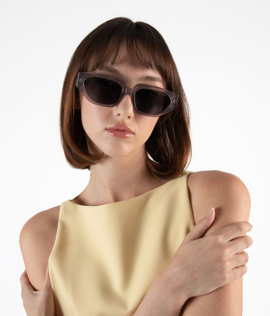 JUJU Geometric Recycled Sunglasses | Color: Brown - variant::brown