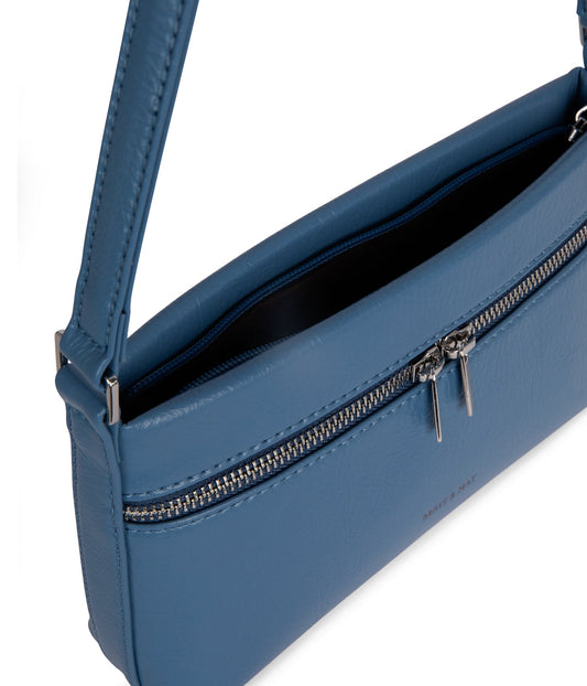 MALENESM Small Vegan Shoulder Bag – Theme | Color: Blue - variant::indigo