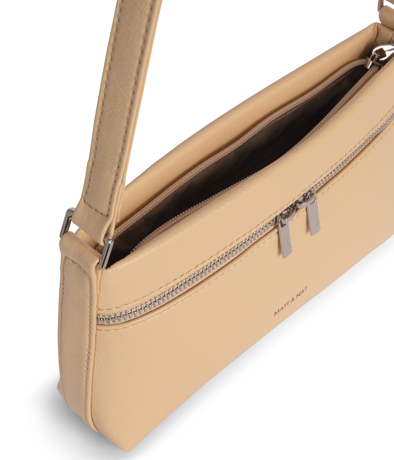 MALENESM Small Vegan Shoulder Bag – Theme | Color: Beige - variant::pancake