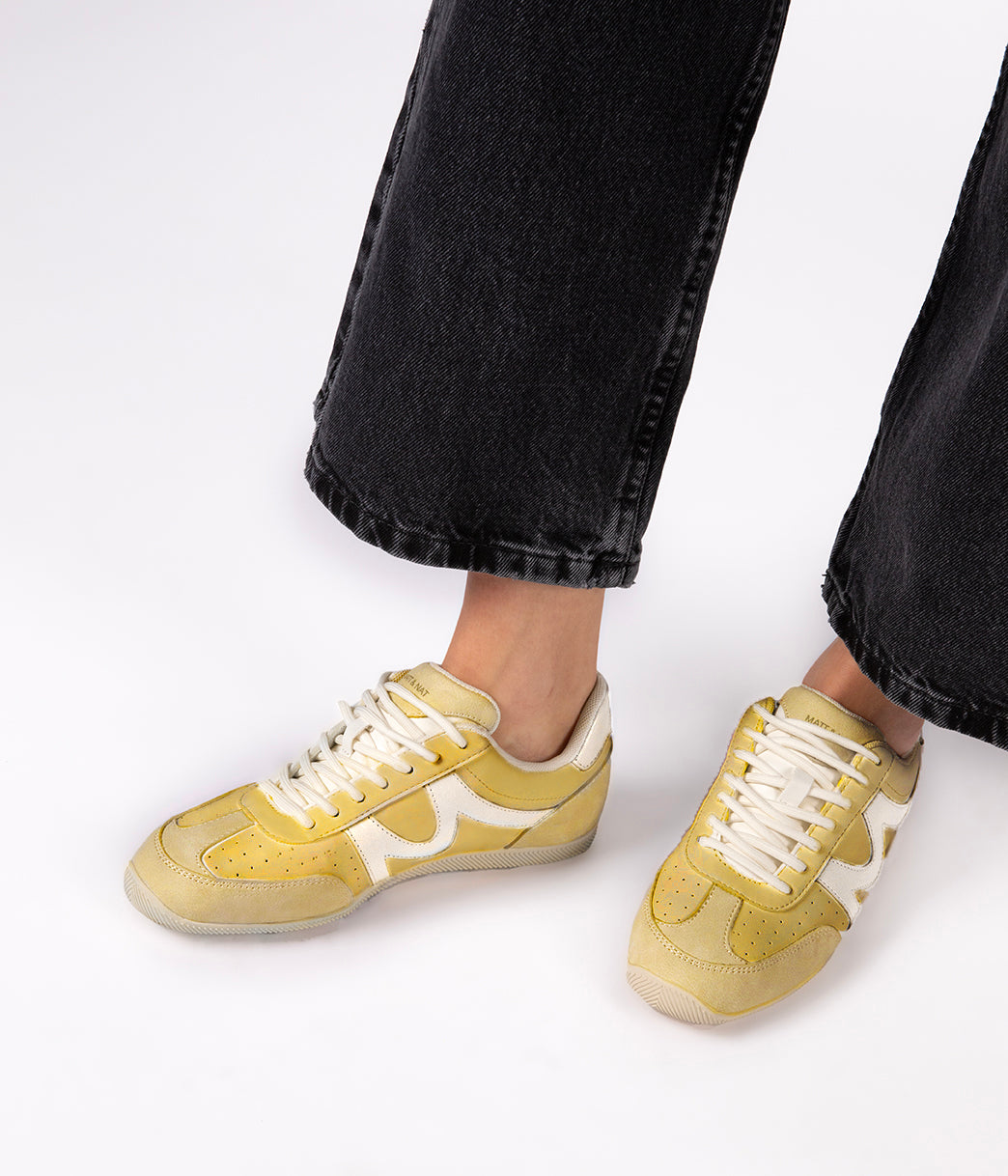 SAKURA Women's Vegan Sneakers | Color: Yellow - variant::yellow