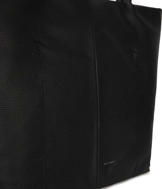 NATALIA Vegan Tote Bag – Grain | Color: Black - variant::black