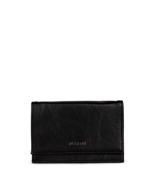 LORIS Vegan Card Holder - Grain | Color: Black - variant::black