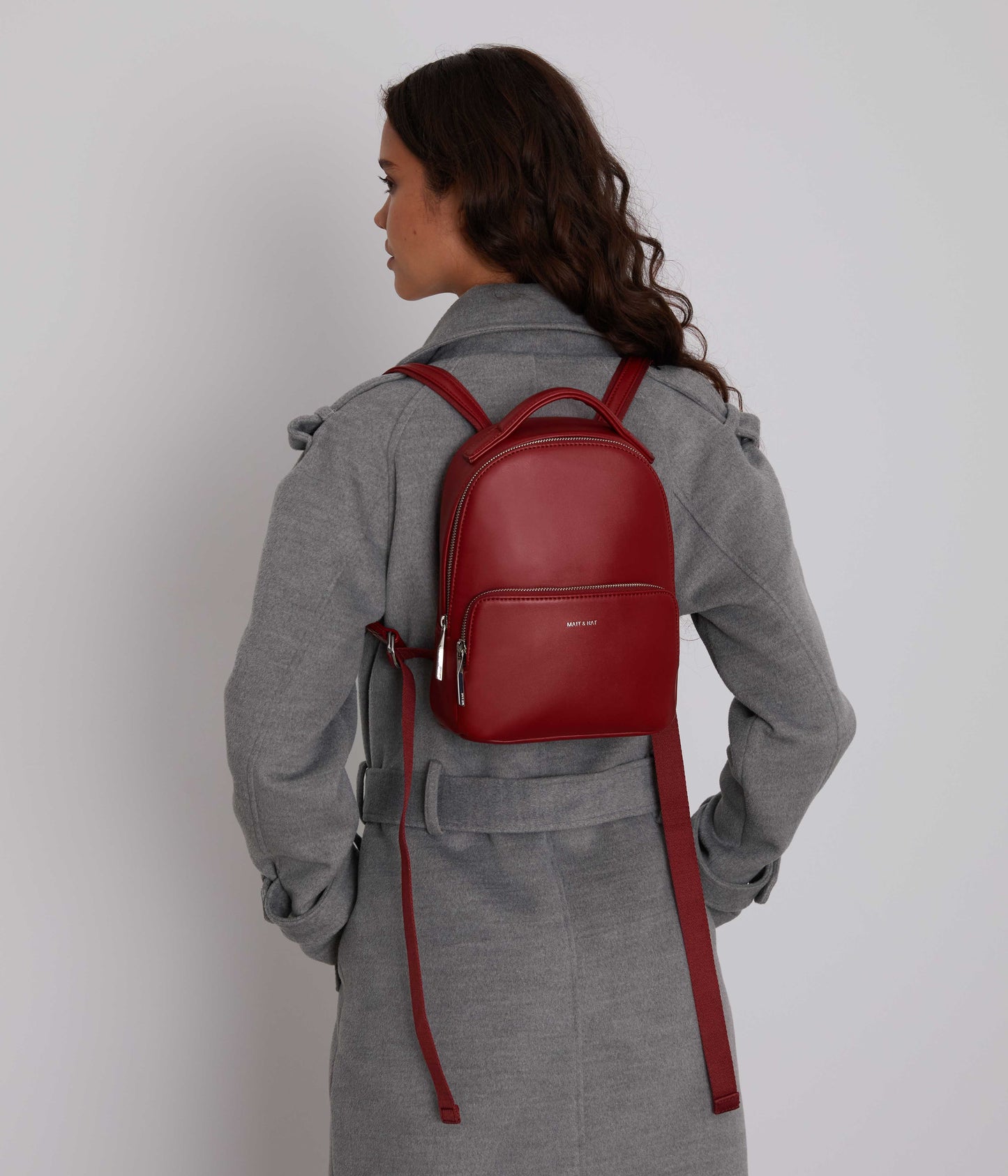 CAROSM Small Vegan Backpack - Loom | Color: Grey - variant::essence