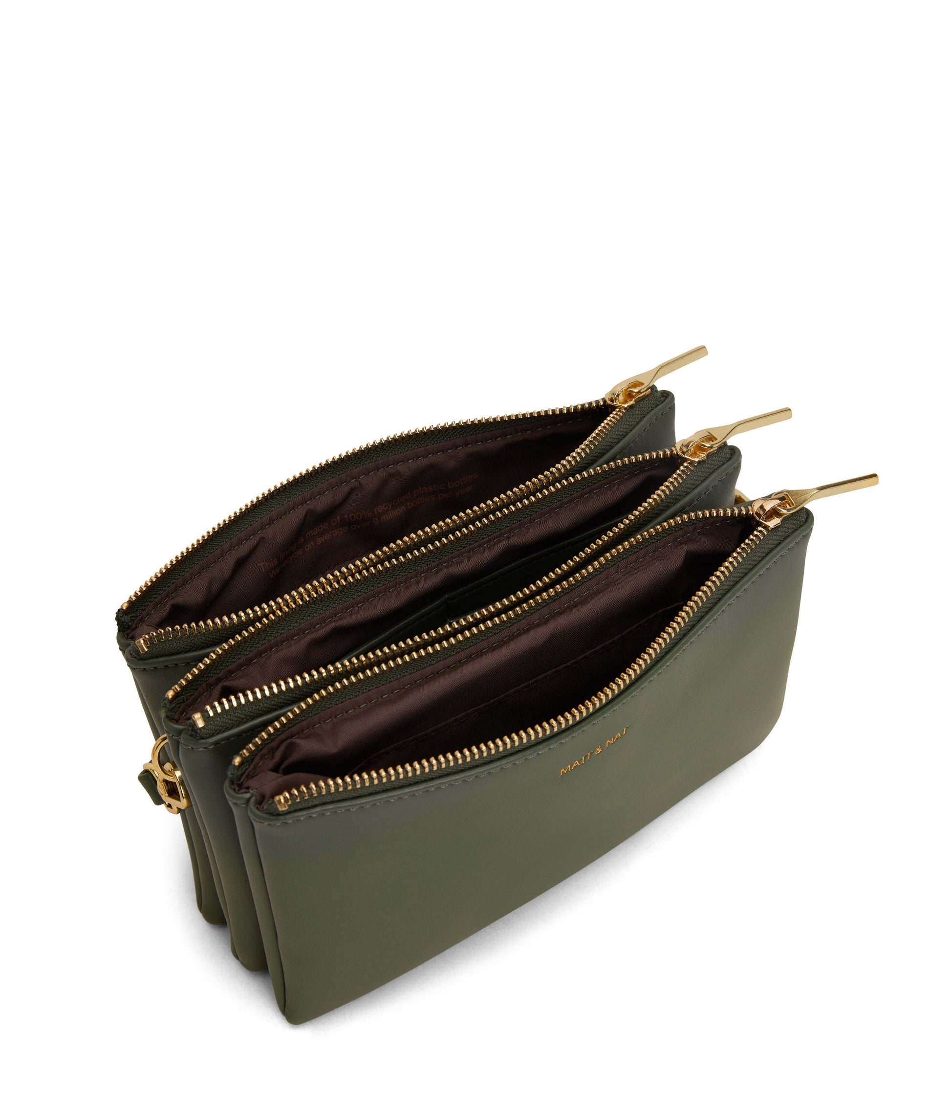 TRIPLET Vegan Crossbody Bag - Loom | Color: Green - variant::stem