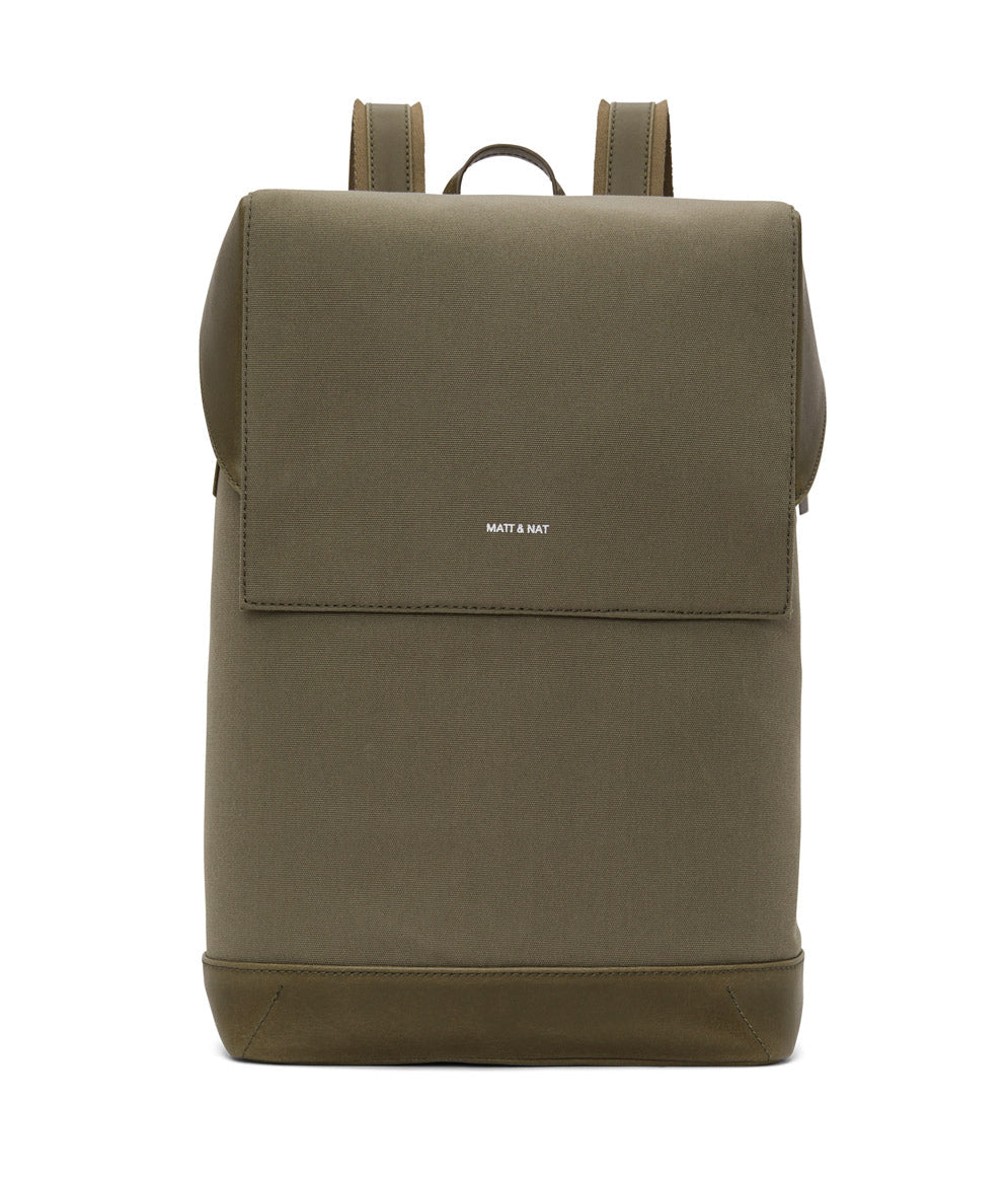 HOXTON Vegan Backpack - Canvas | Color: Green - variant::olive