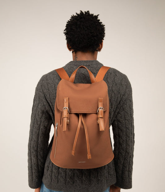 THEO Vegan Backpack - Canvas | Color: Brown - variant::chili